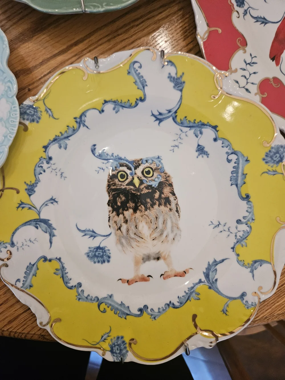 Decorative Scalloped Ceramic Desert Plate Anthropologie LOU ROTA Mother Nature